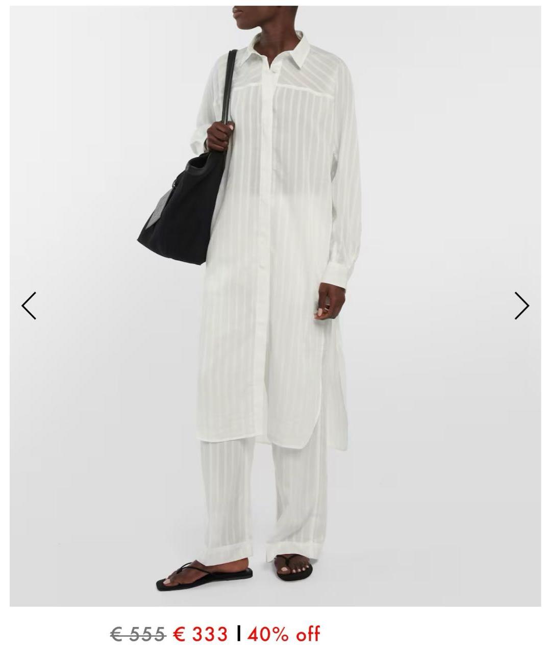 TOTEME Белое вискозное повседневное платье, фото 7