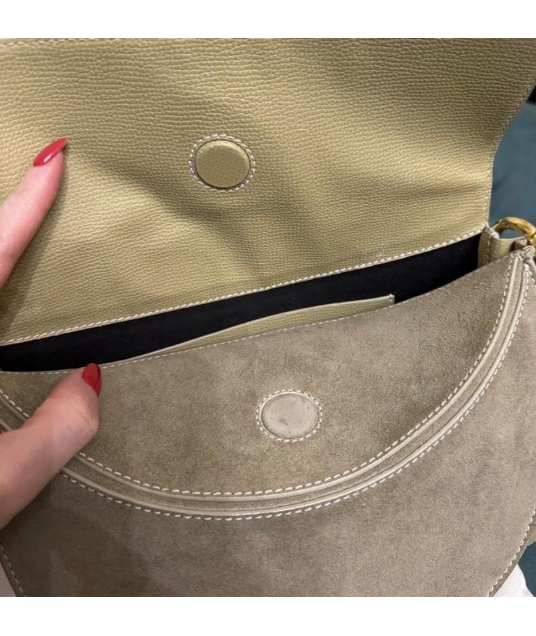 YUZEFI Зеленая замшевая сумка через плечо, фото 3