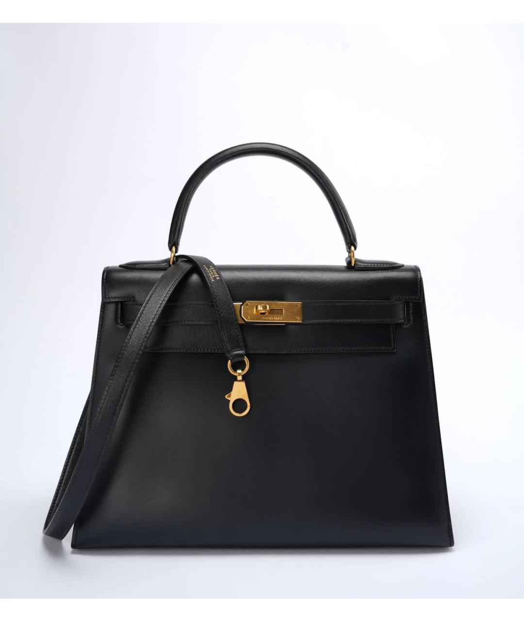 HERMES Черная кожаная сумка через плечо, фото 8