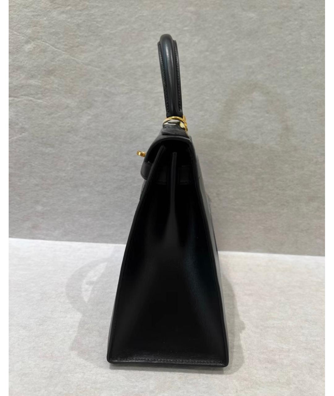 HERMES Черная кожаная сумка через плечо, фото 4