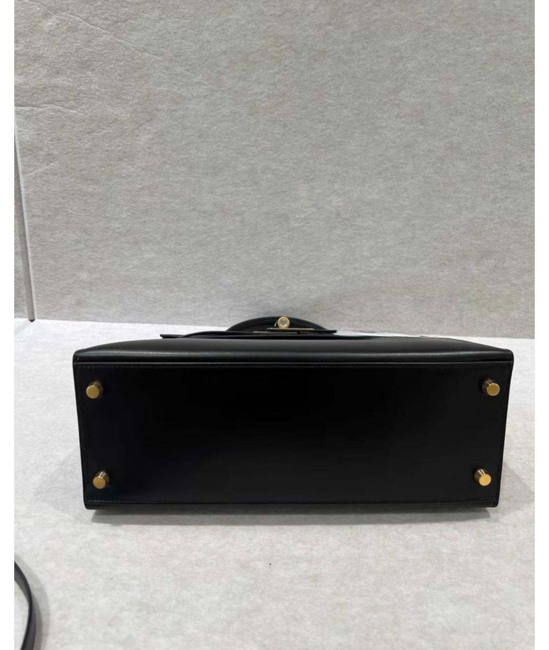 HERMES Черная кожаная сумка через плечо, фото 7