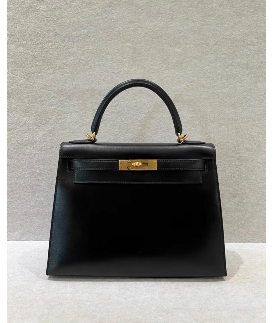 HERMES Черная кожаная сумка через плечо, фото 3