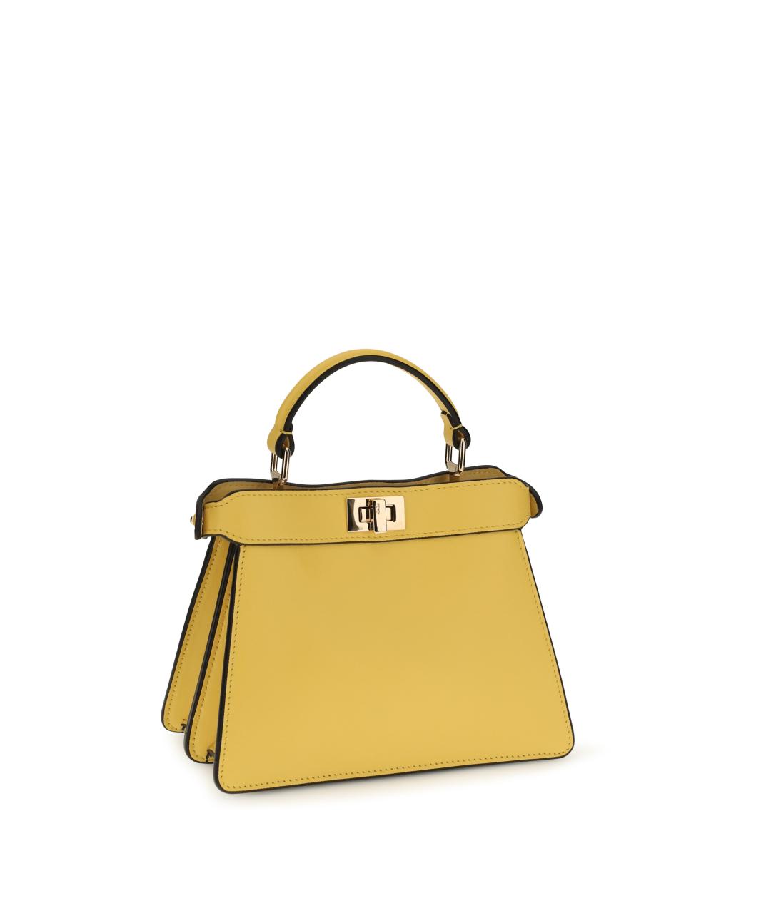 FENDI Желтая кожаная сумка через плечо, фото 3