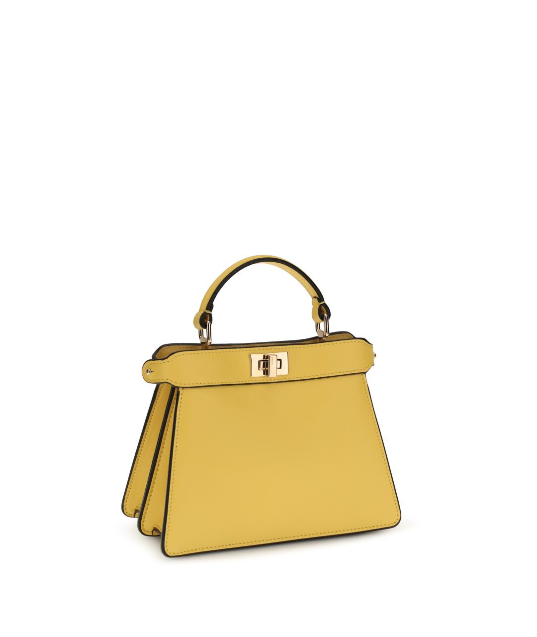 FENDI Желтая кожаная сумка через плечо, фото 2