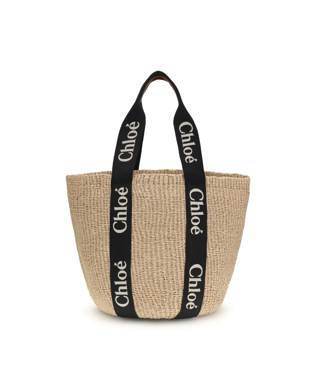 CHLOE Бежевая пелетеная сумка тоут, фото 1