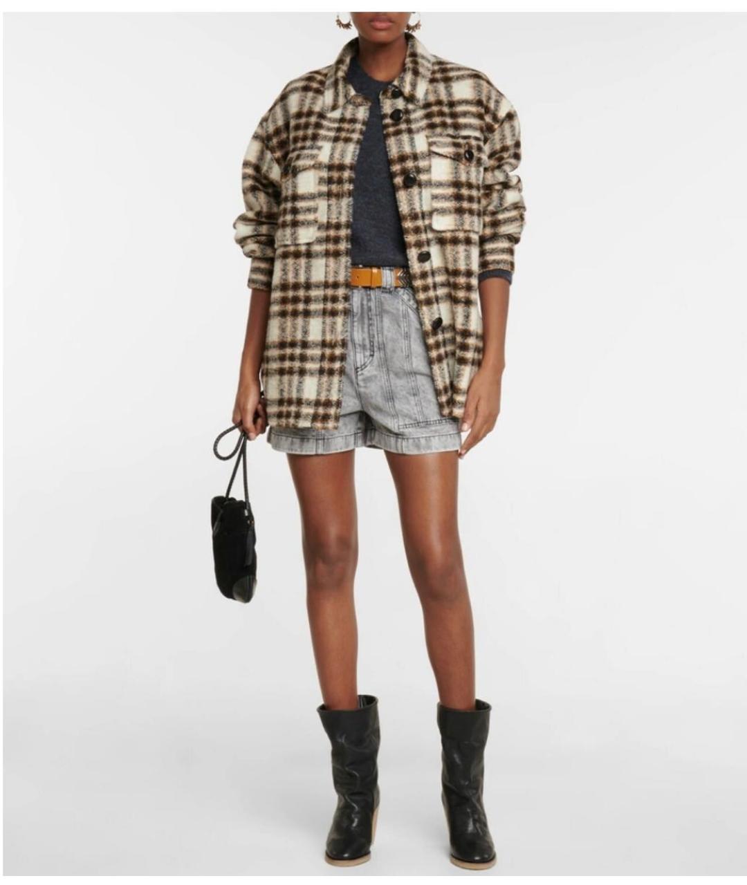 ISABEL MARANT ETOILE Коричневое шерстяное пальто, фото 8