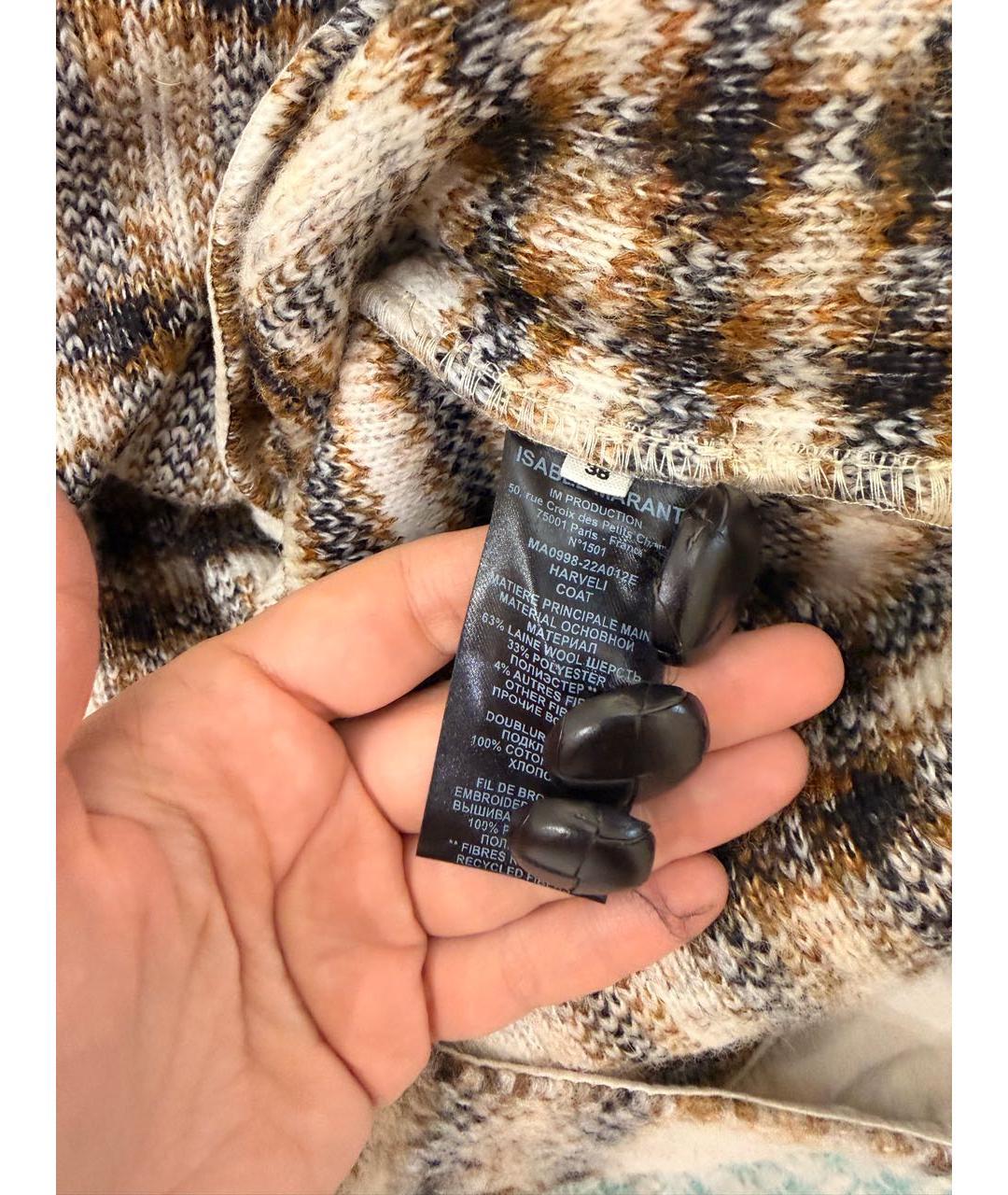 ISABEL MARANT ETOILE Коричневое шерстяное пальто, фото 5