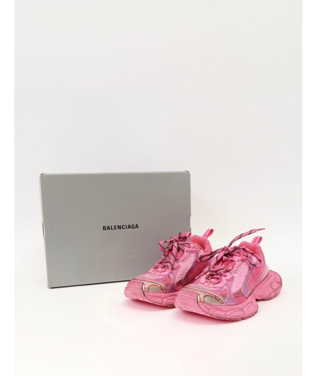 BALENCIAGA Розовые текстильные кроссовки, фото 6