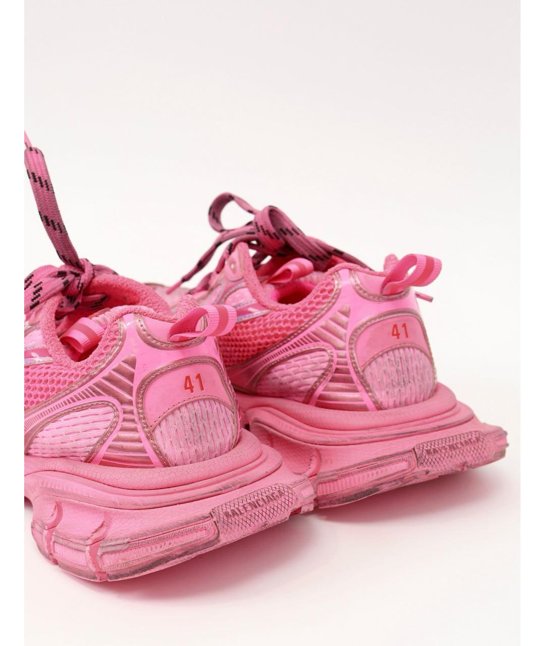 BALENCIAGA Розовые текстильные кроссовки, фото 4