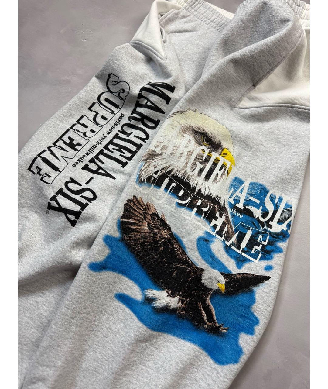 SUPREME Серые хлопковые повседневные брюки, фото 4