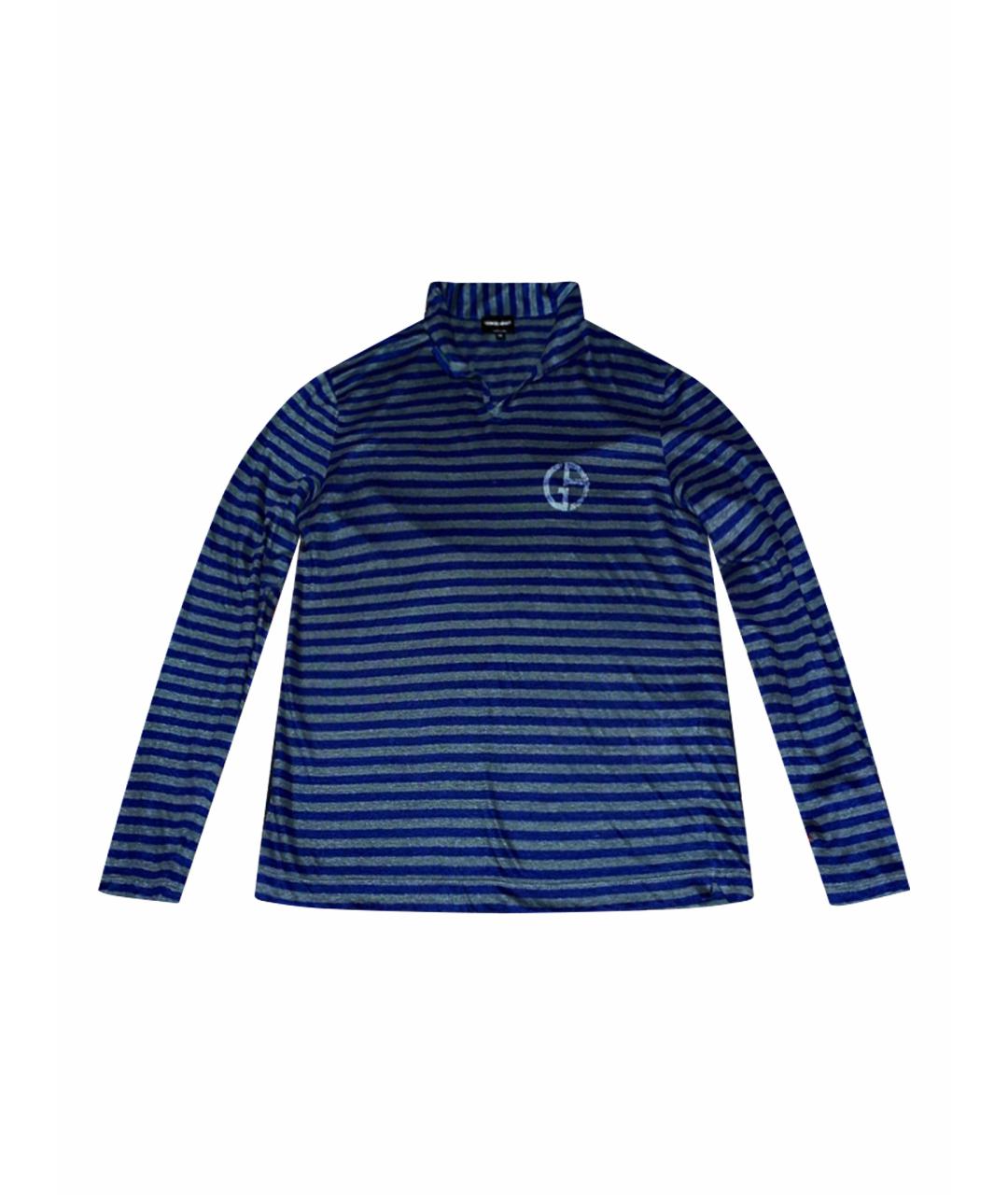 GIORGIO ARMANI Синий хлопковый джемпер / свитер, фото 1