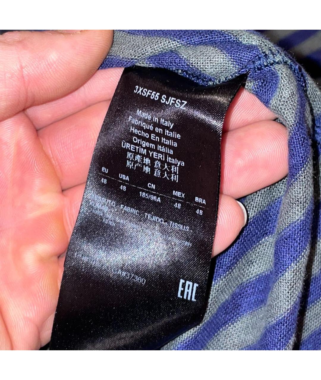GIORGIO ARMANI Синий хлопковый джемпер / свитер, фото 4