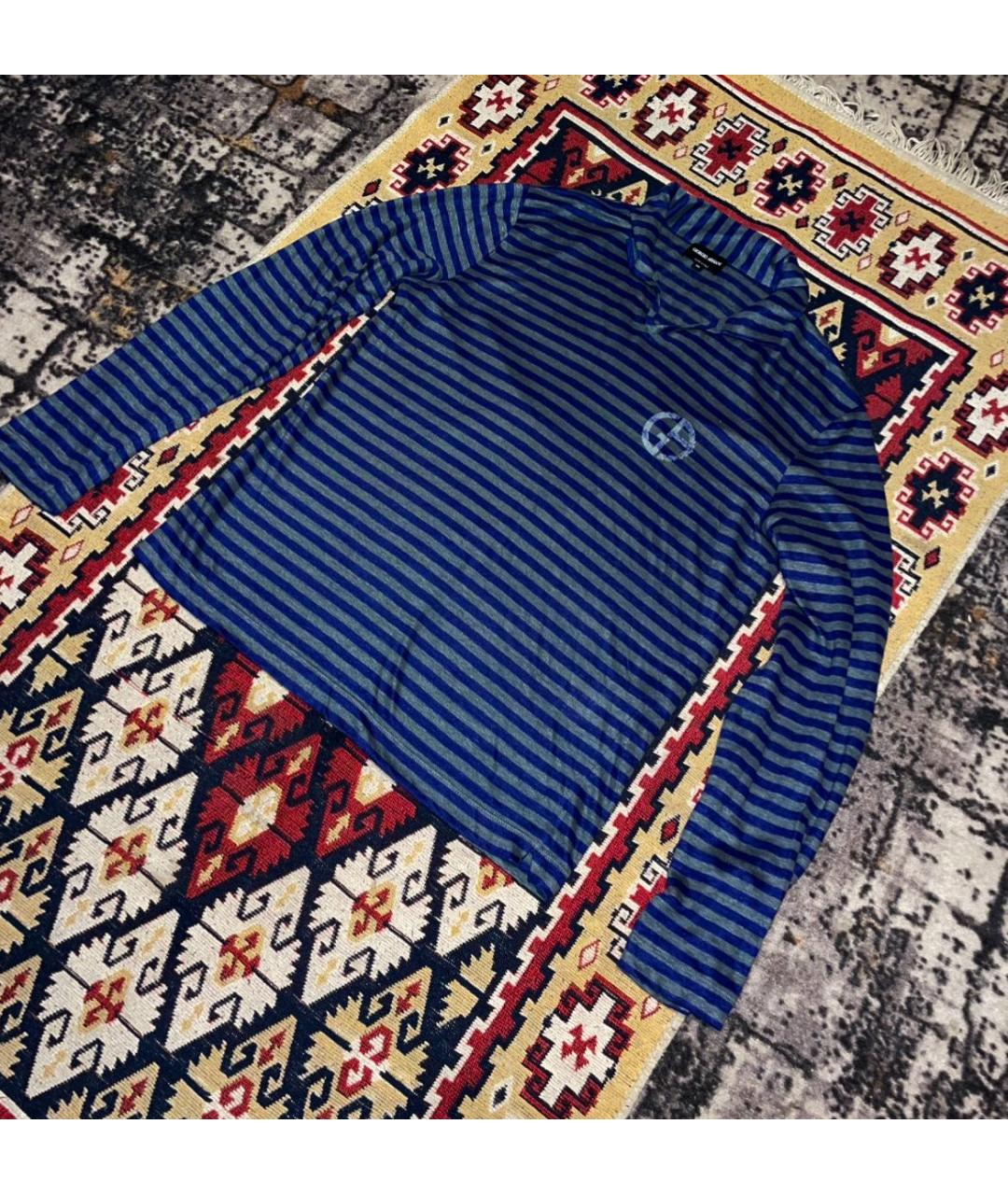 GIORGIO ARMANI Синий хлопковый джемпер / свитер, фото 5