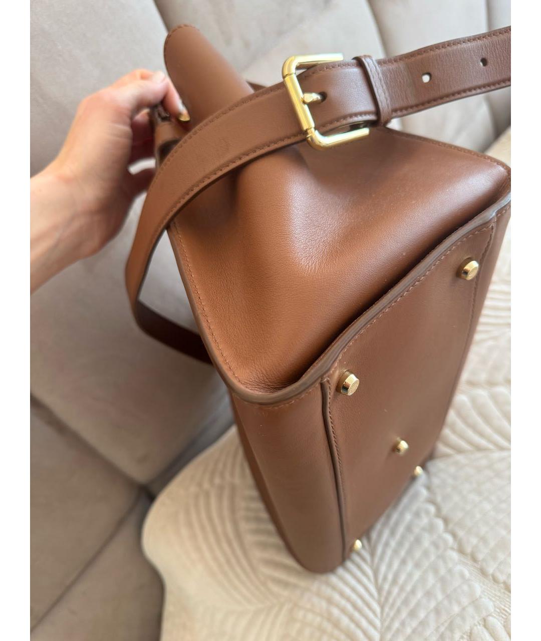 DOLCE&GABBANA Коричневая кожаная сумка через плечо, фото 2