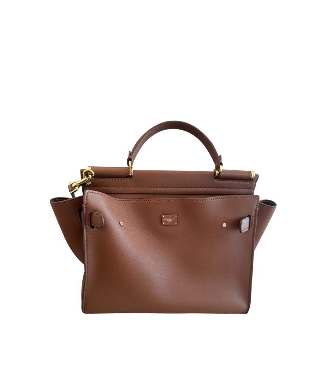 DOLCE&GABBANA Коричневая кожаная сумка через плечо, фото 1