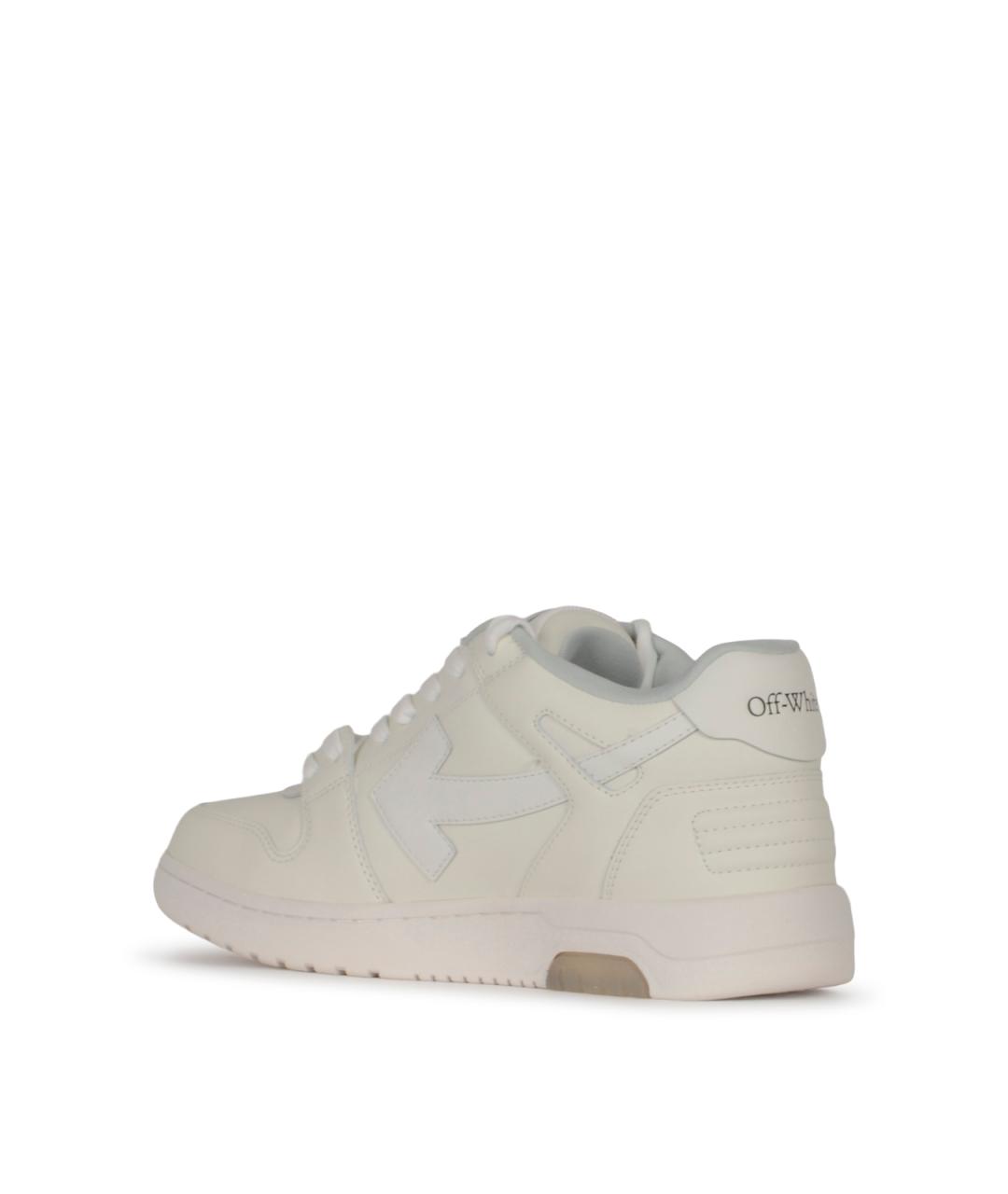 OFF-WHITE Белые кожаные низкие кроссовки / кеды, фото 3