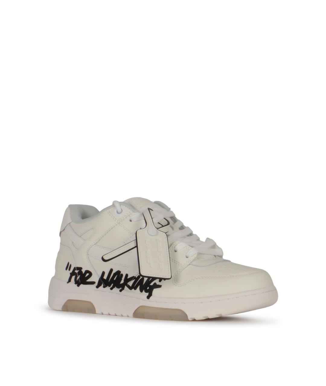 OFF-WHITE Белые кожаные низкие кроссовки / кеды, фото 2