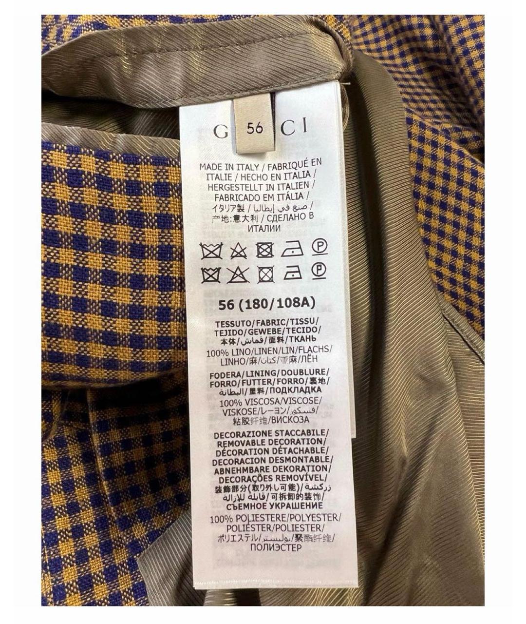 GUCCI Коричневый льняной пиджак, фото 6