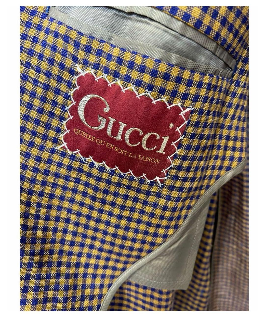 GUCCI Коричневый льняной пиджак, фото 5