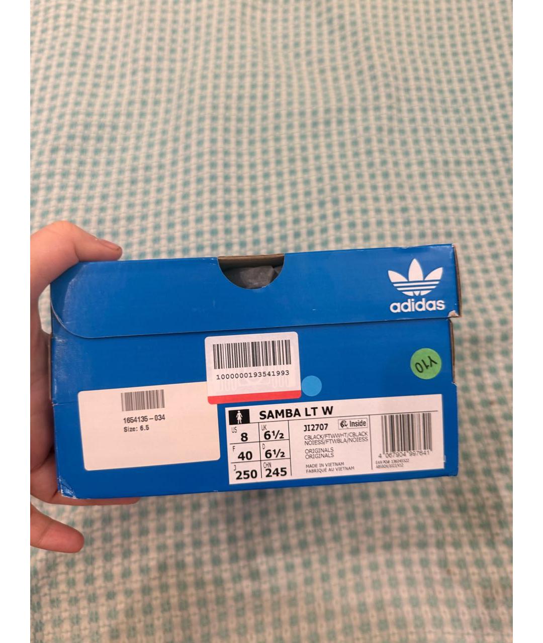 ADIDAS Черные кожаные кеды, фото 2
