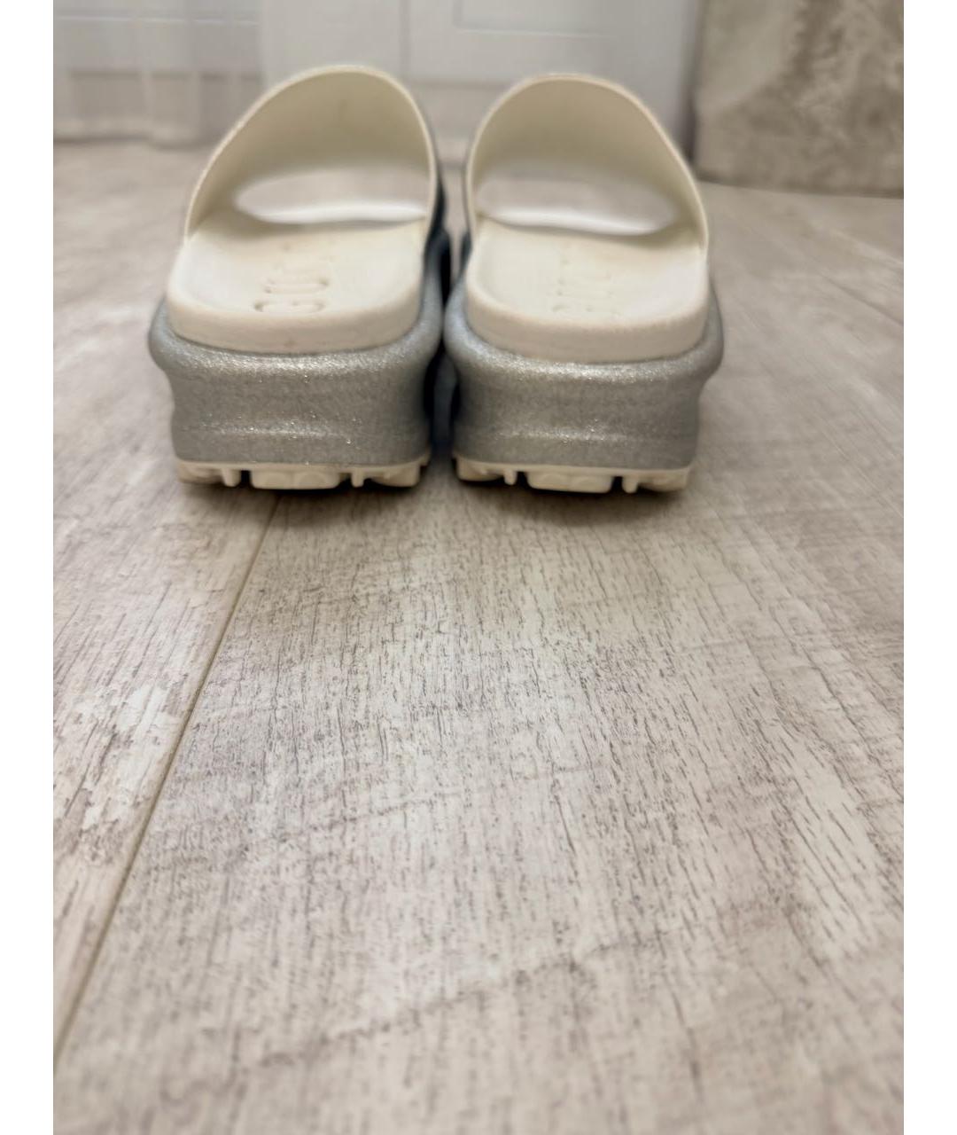 GUCCI Белые резиновые сабо, фото 4