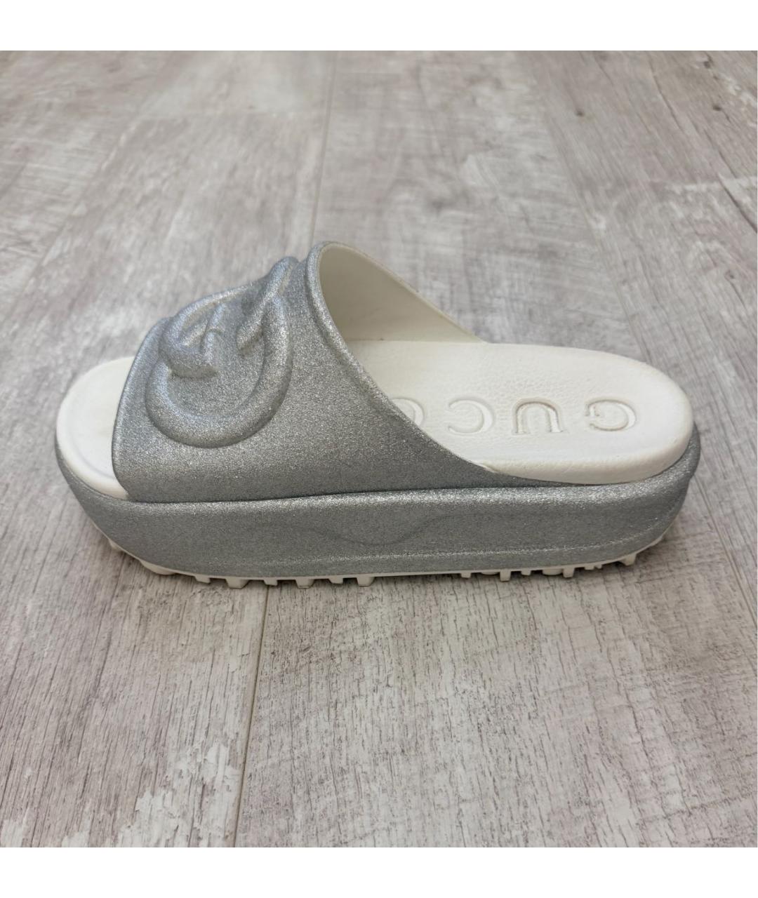 GUCCI Белые резиновые сабо, фото 5