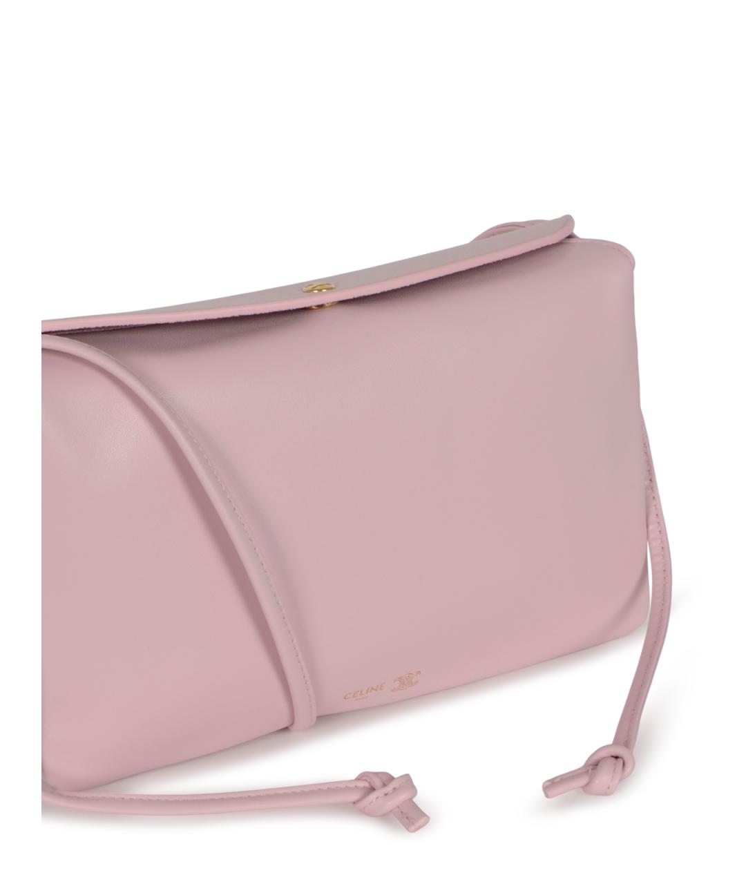 CELINE Розовая кожаная сумка через плечо, фото 4