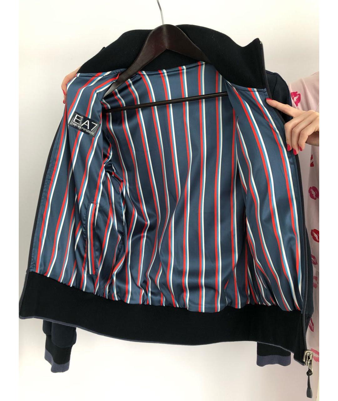 EA7 Темно-синяя хлопковая куртка, фото 3