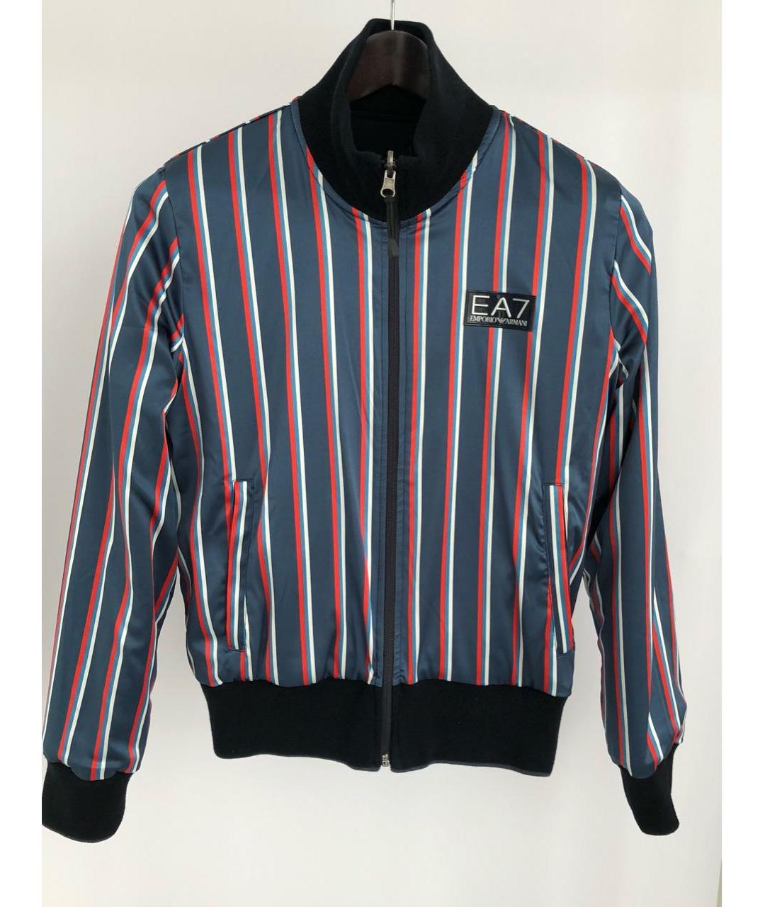 EA7 Темно-синяя хлопковая куртка, фото 4