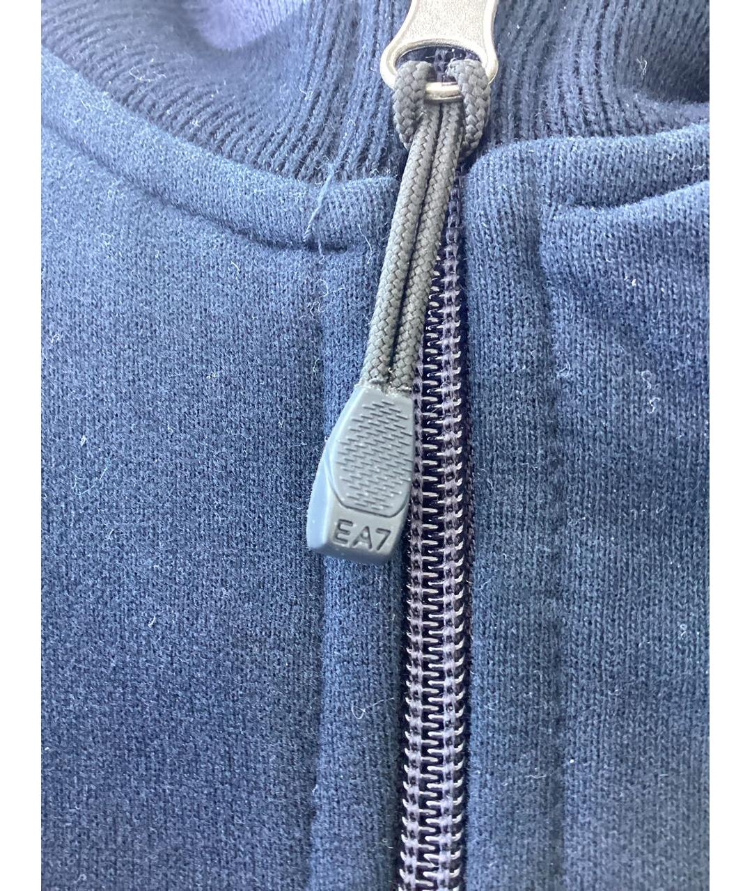 EA7 Темно-синяя хлопковая куртка, фото 8