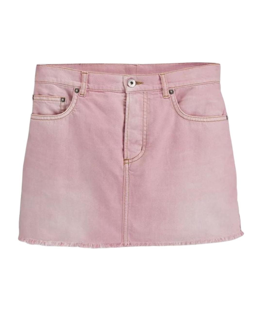 CHRISTIAN DIOR Розовая хлопковая юбка мини, фото 1