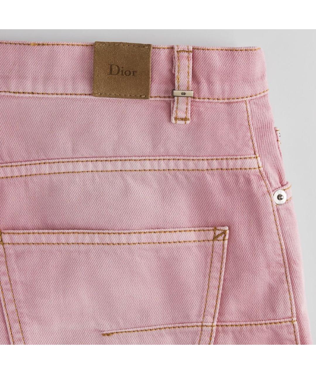 CHRISTIAN DIOR Розовая хлопковая юбка мини, фото 2