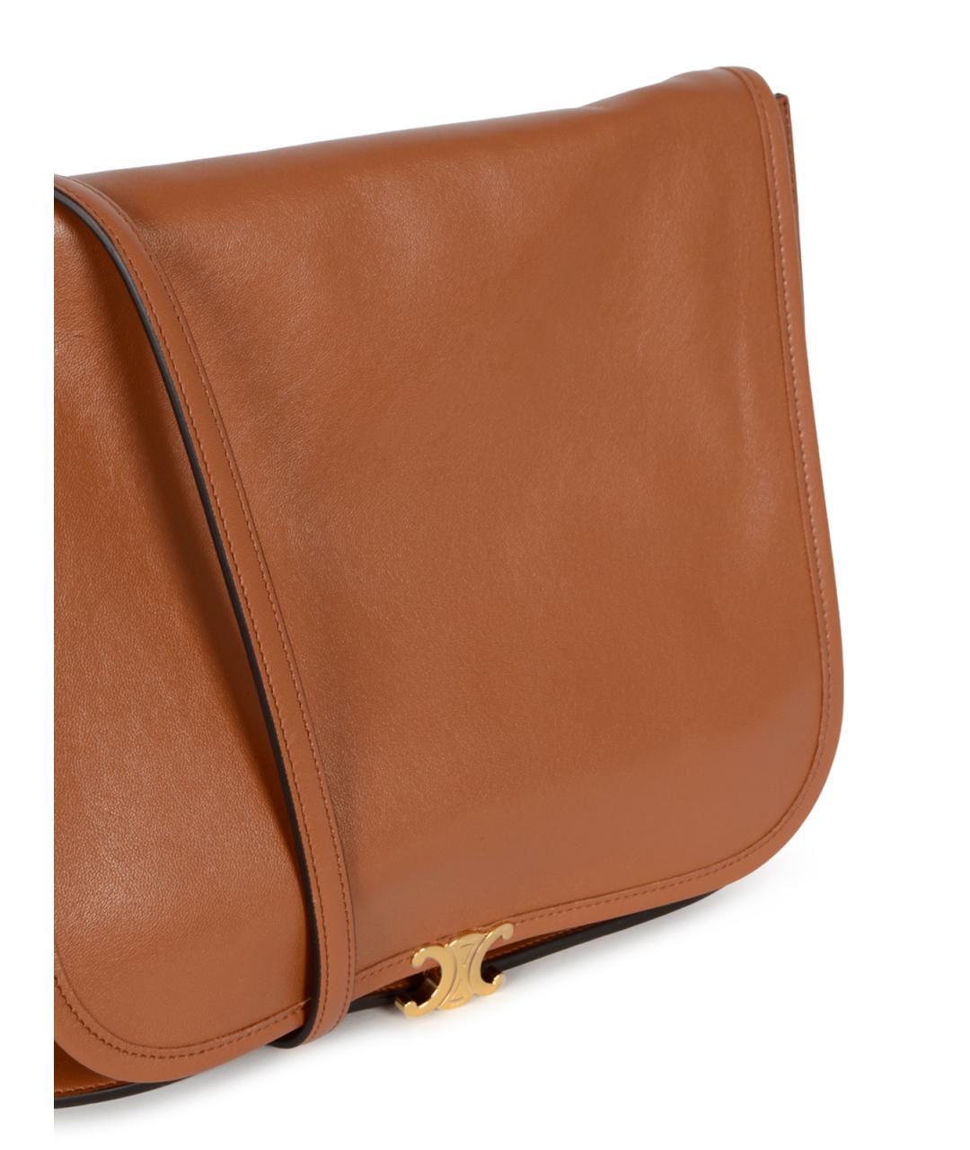 CELINE Бежевая кожаная сумка через плечо, фото 4