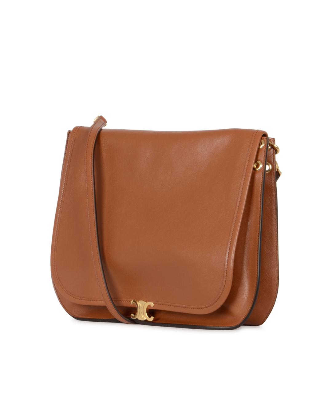 CELINE Бежевая кожаная сумка через плечо, фото 2