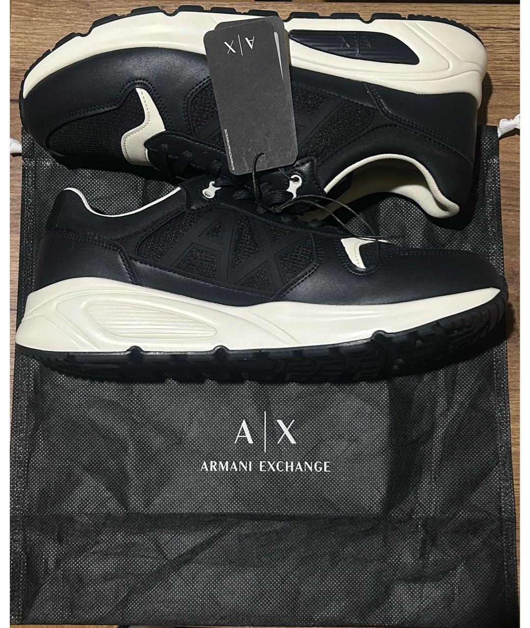 ARMANI EXCHANGE Черные высокие кроссовки / кеды из искусственной кожи, фото 2