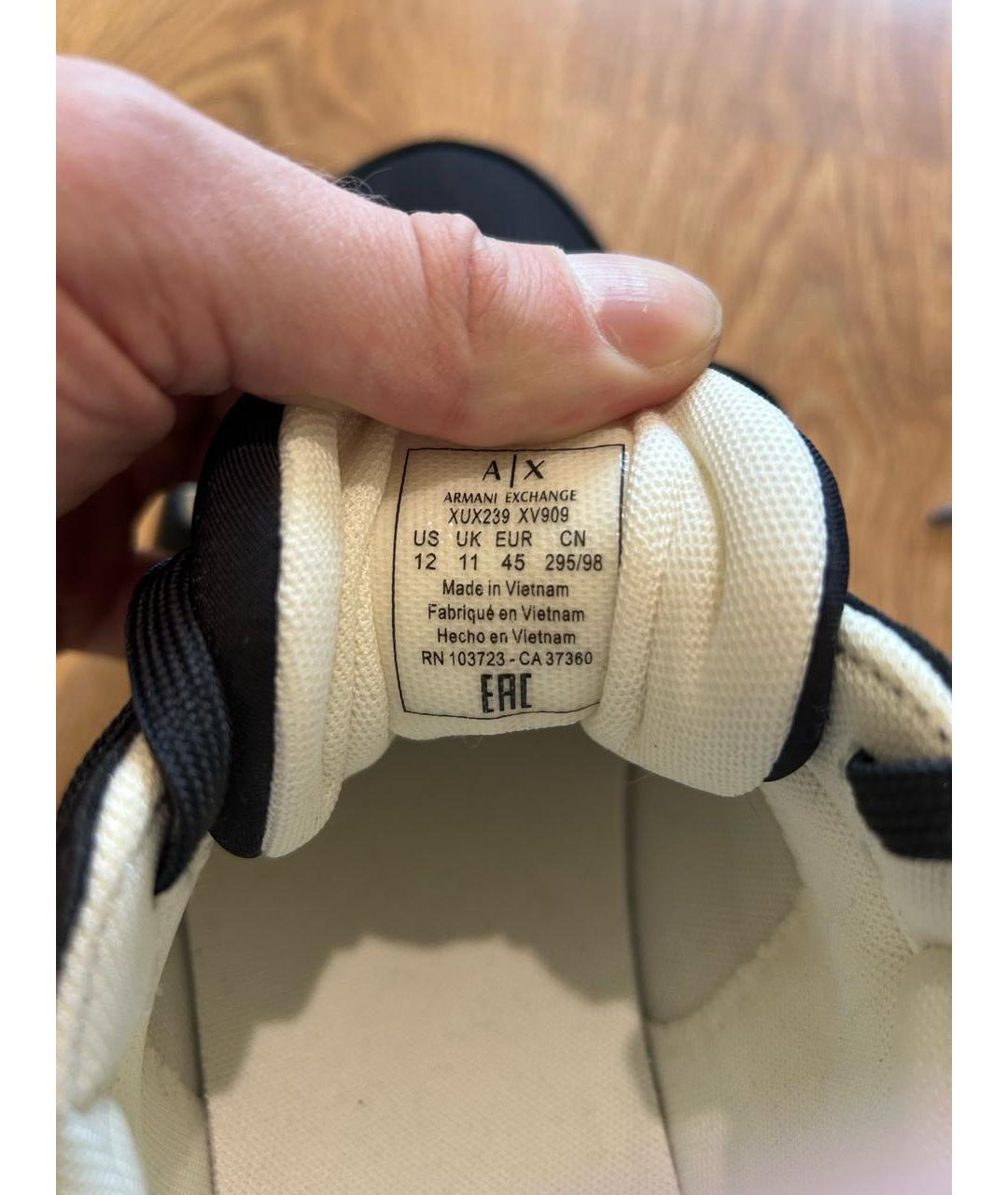 ARMANI EXCHANGE Черные высокие кроссовки / кеды из искусственной кожи, фото 7