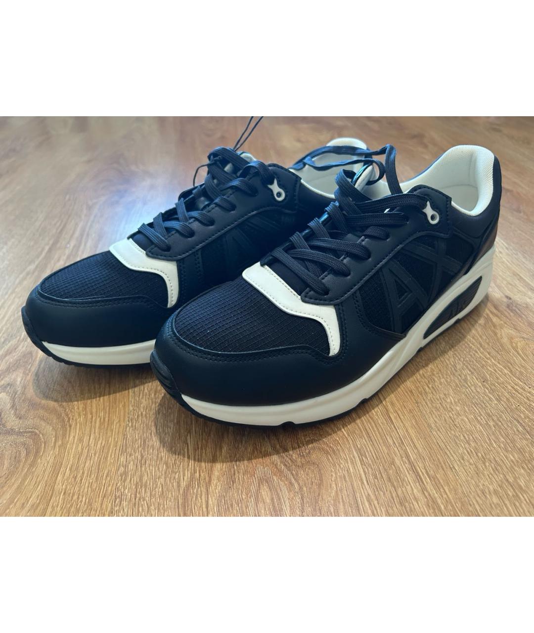 ARMANI EXCHANGE Черные высокие кроссовки / кеды из искусственной кожи, фото 3