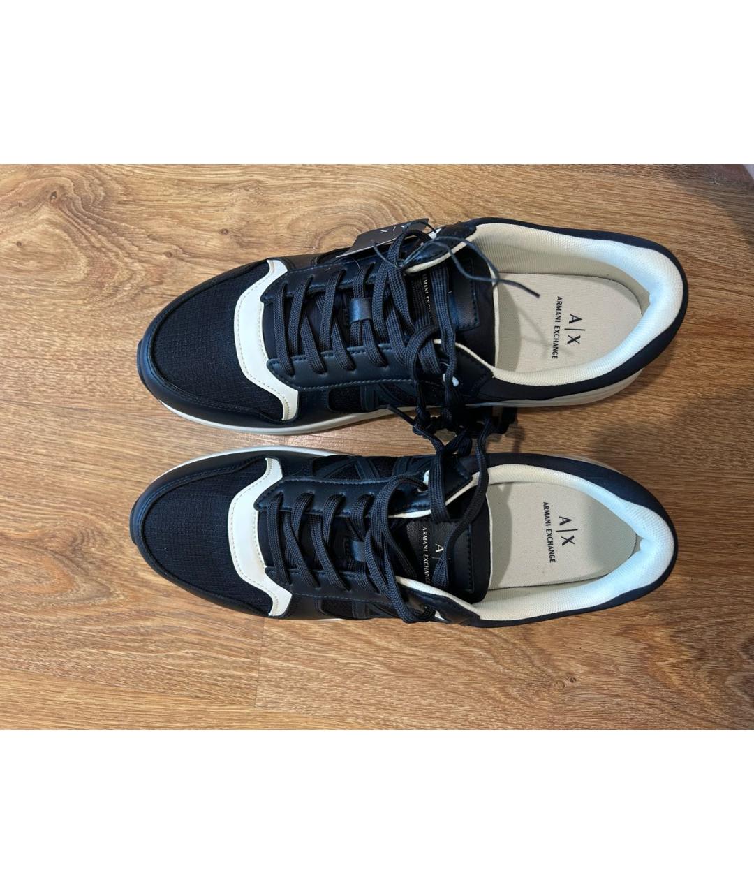 ARMANI EXCHANGE Черные высокие кроссовки / кеды из искусственной кожи, фото 5