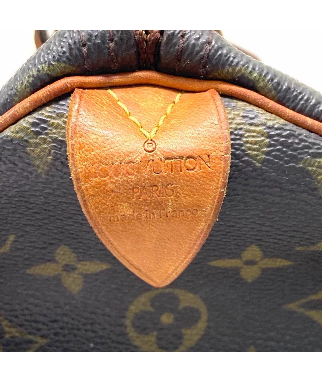 LOUIS VUITTON Коричневая кожаная сумка с короткими ручками, фото 5