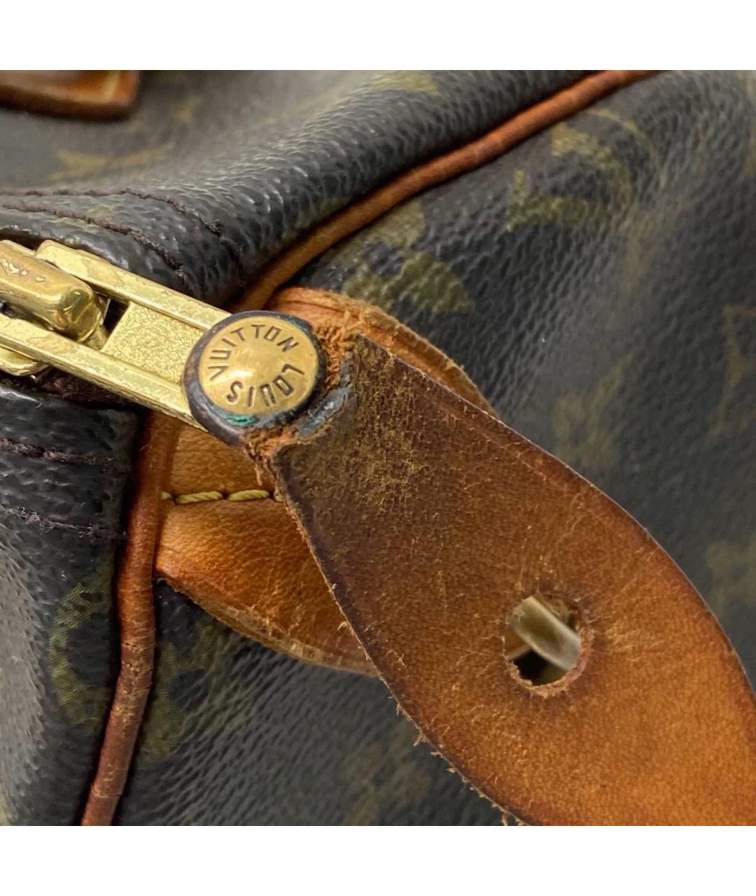 LOUIS VUITTON Коричневая кожаная сумка с короткими ручками, фото 8