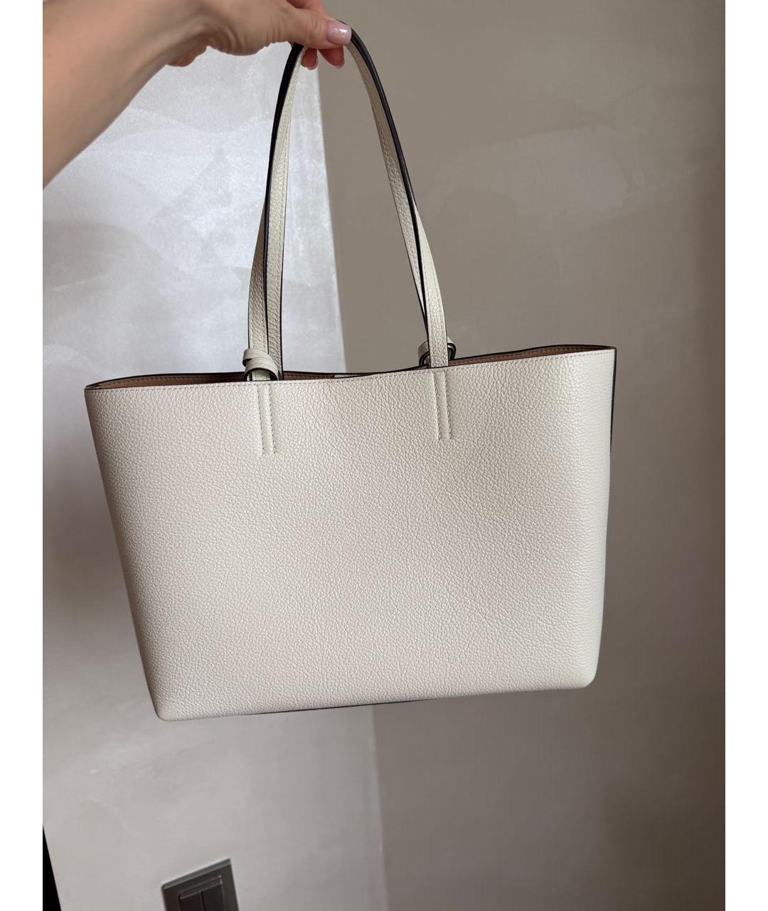 JIMMY CHOO Белая кожаная сумка тоут, фото 3