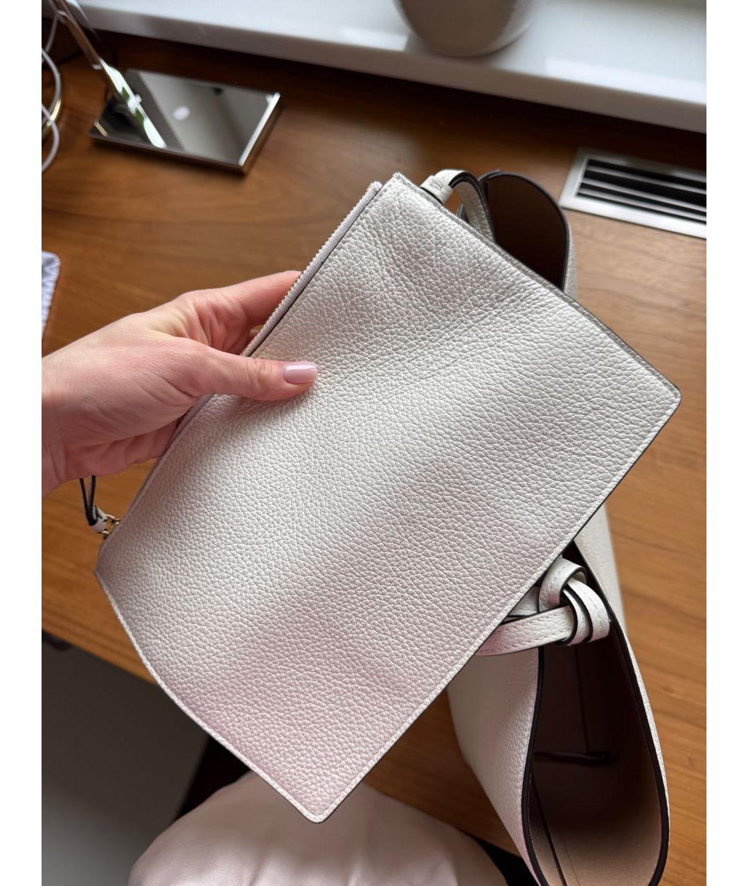 JIMMY CHOO Белая кожаная сумка тоут, фото 6