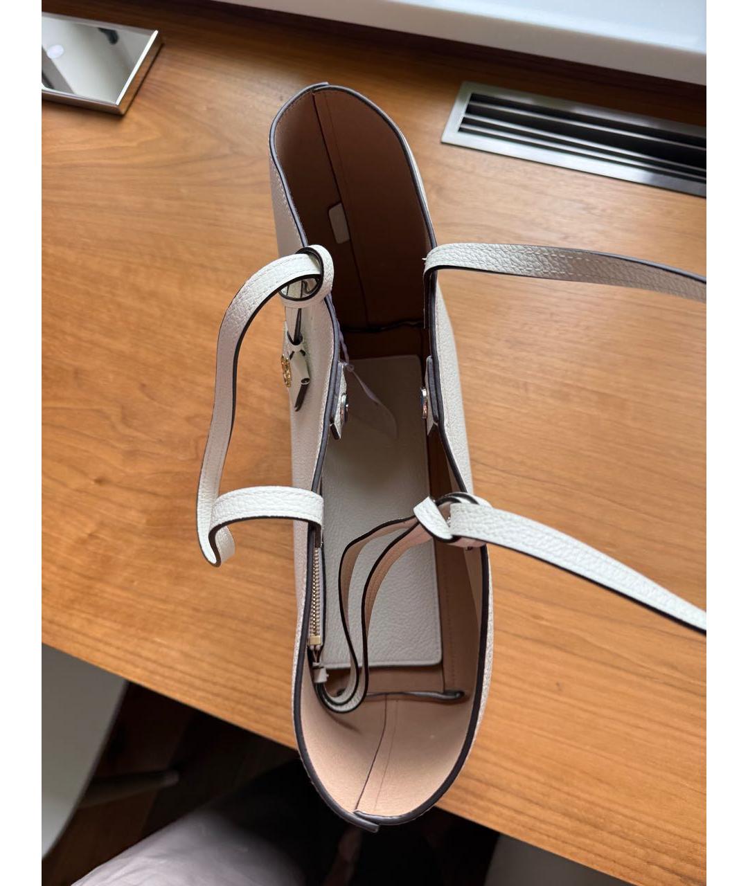 JIMMY CHOO Белая кожаная сумка тоут, фото 4