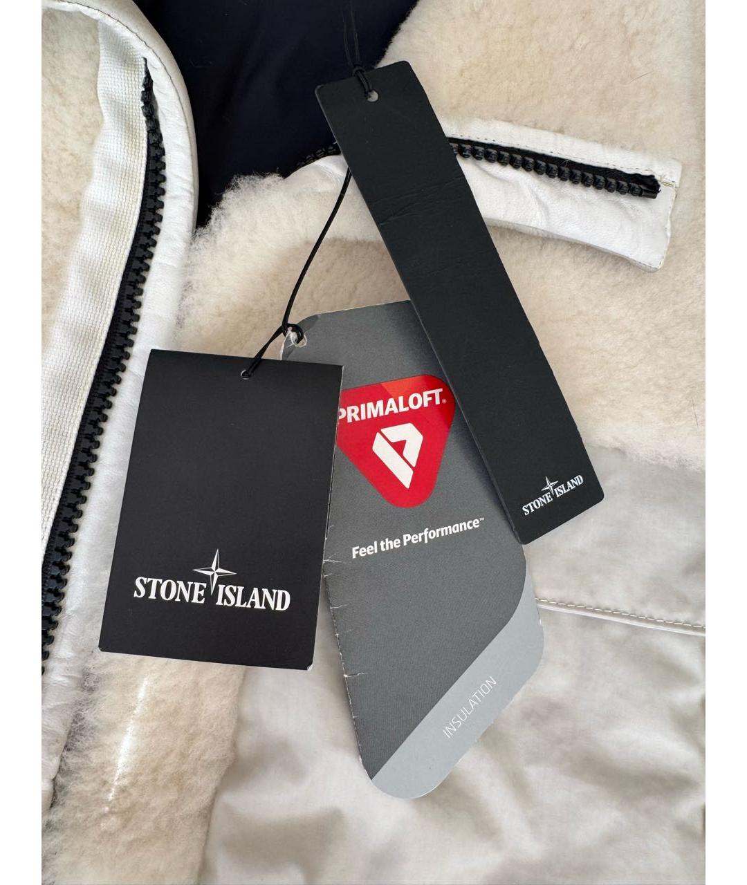 STONE ISLAND Белая кожаная дубленка/шуба, фото 3