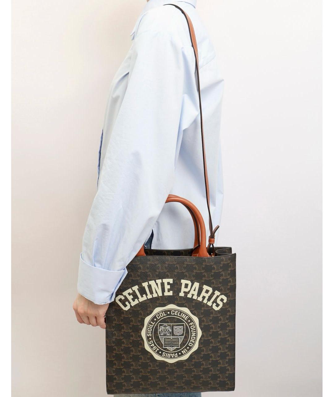 CELINE Коричневая сумка тоут, фото 7