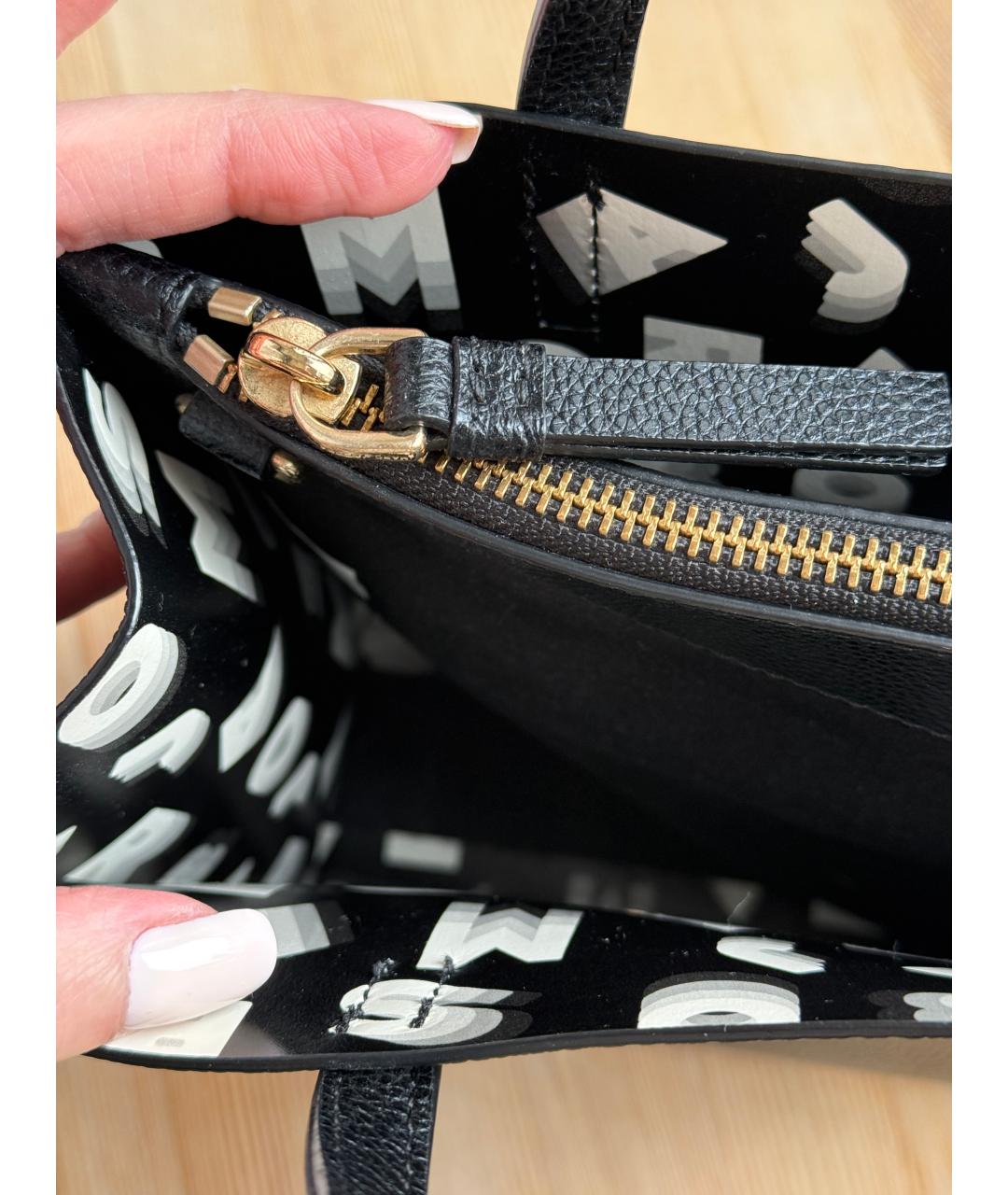 MARC JACOBS Черная кожаная сумка тоут, фото 4