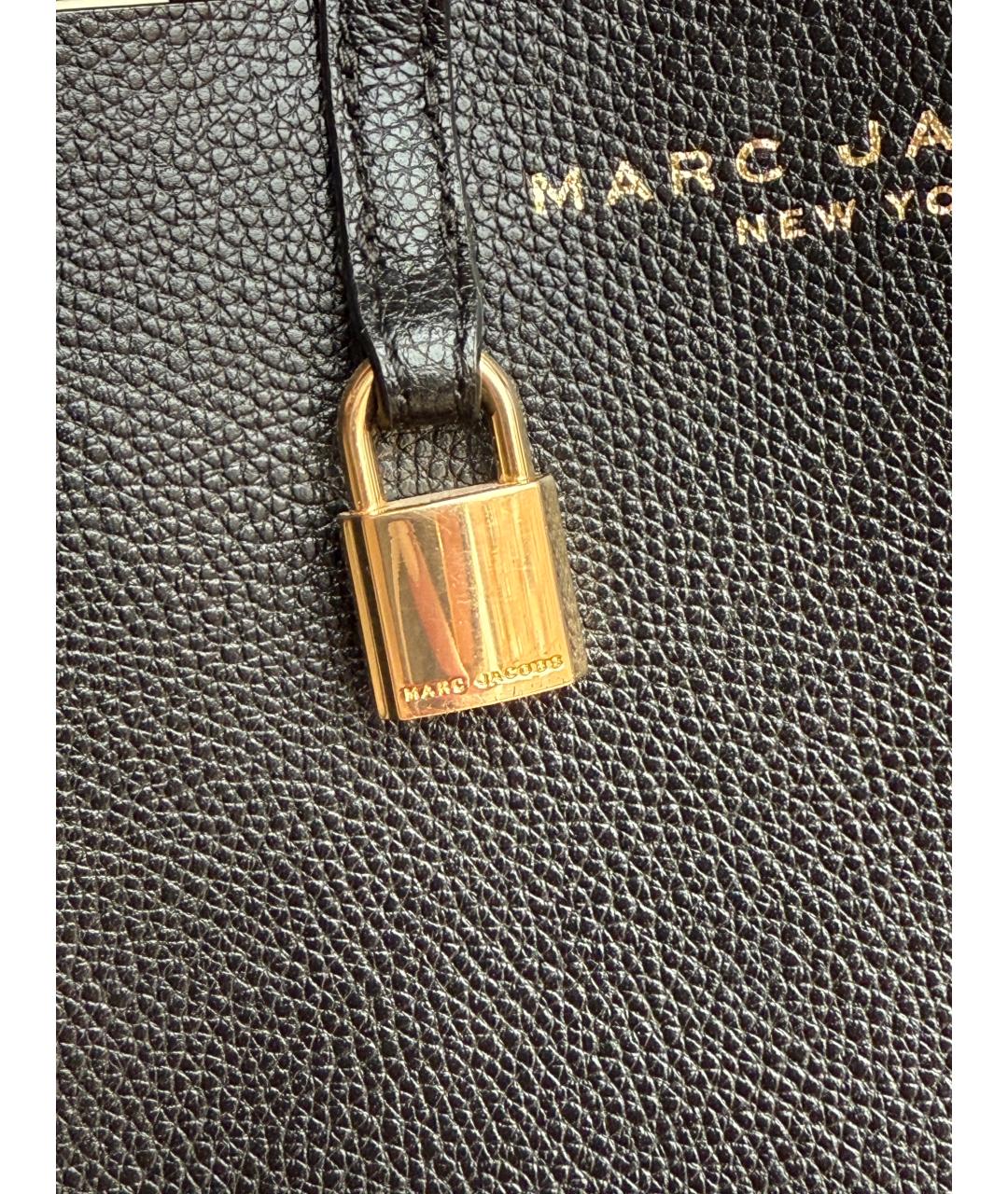 MARC JACOBS Черная кожаная сумка тоут, фото 5