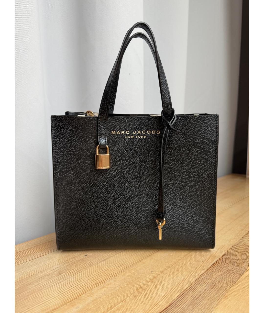 MARC JACOBS Черная кожаная сумка тоут, фото 7