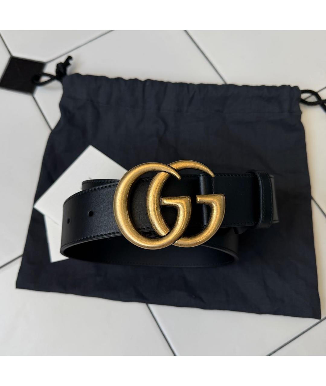 GUCCI Черный кожаный ремень, фото 4