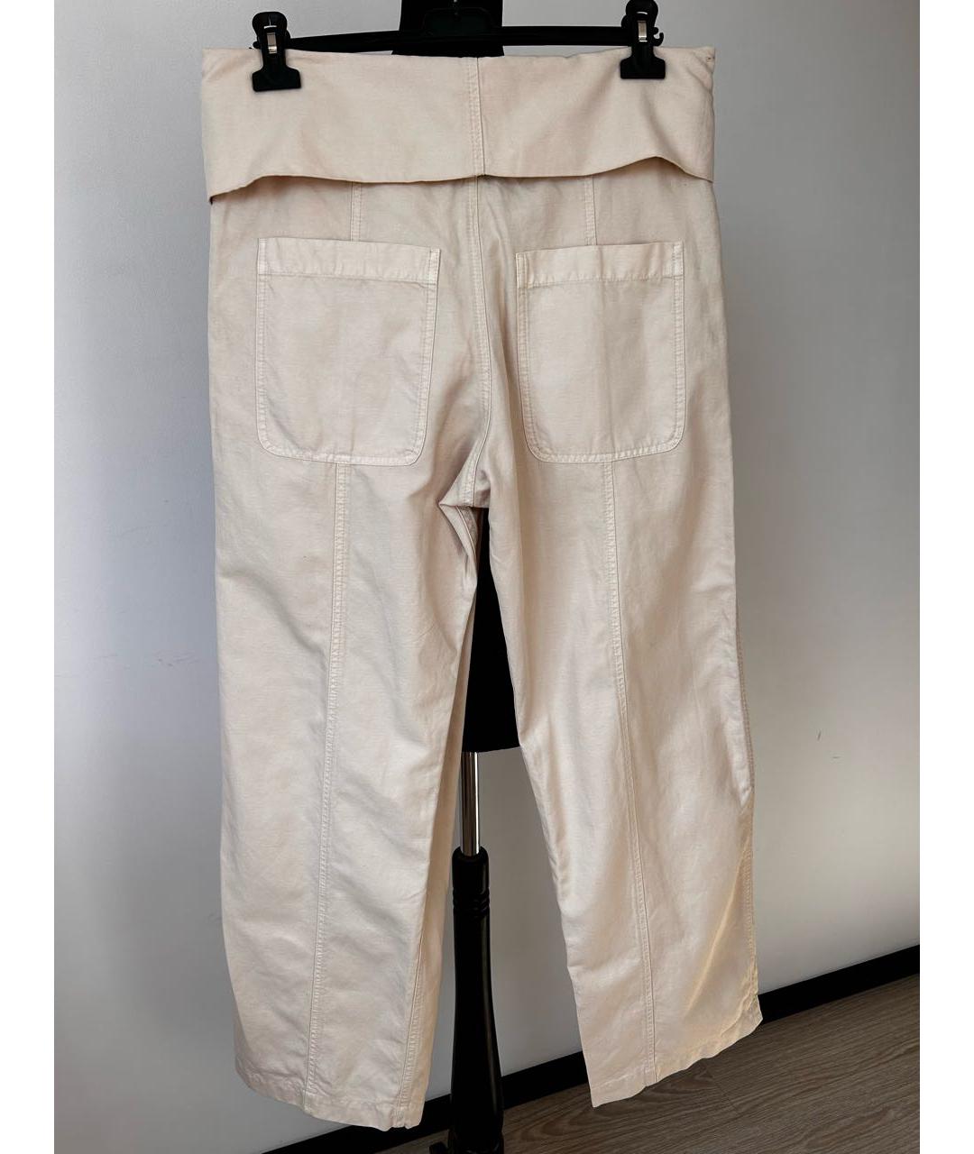 BRUNELLO CUCINELLI Бежевые хлопковые прямые джинсы, фото 2